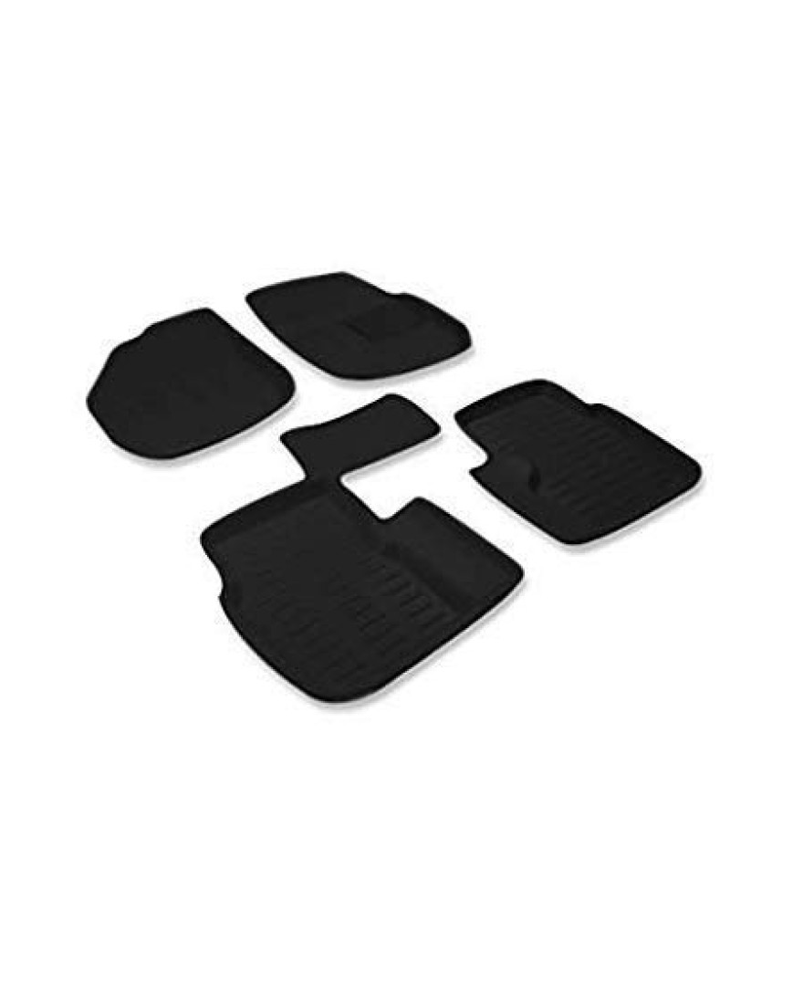 3D Kagu Floor Mat Compatible with Hyundai Creta 2023 | Complete Set | Custom Fit | BLACK